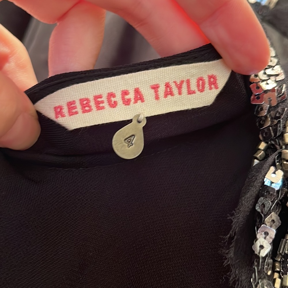 Rebecca Taylor Ruffle Dress with Rhinestone Bows - Picture 4 of 4